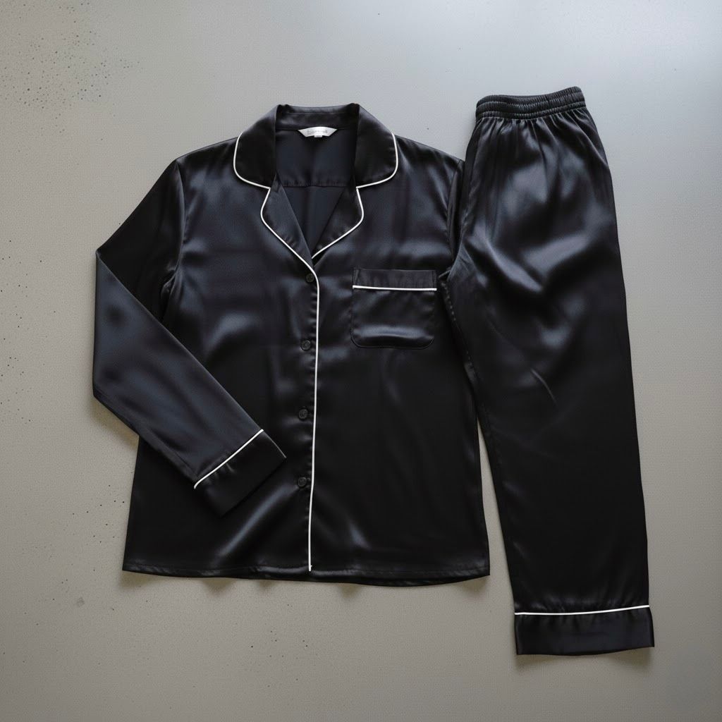 Button Down Silk - Black