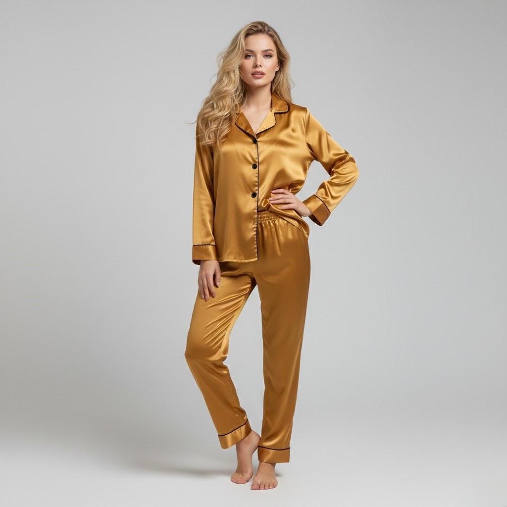 Button Down Silk - Gold