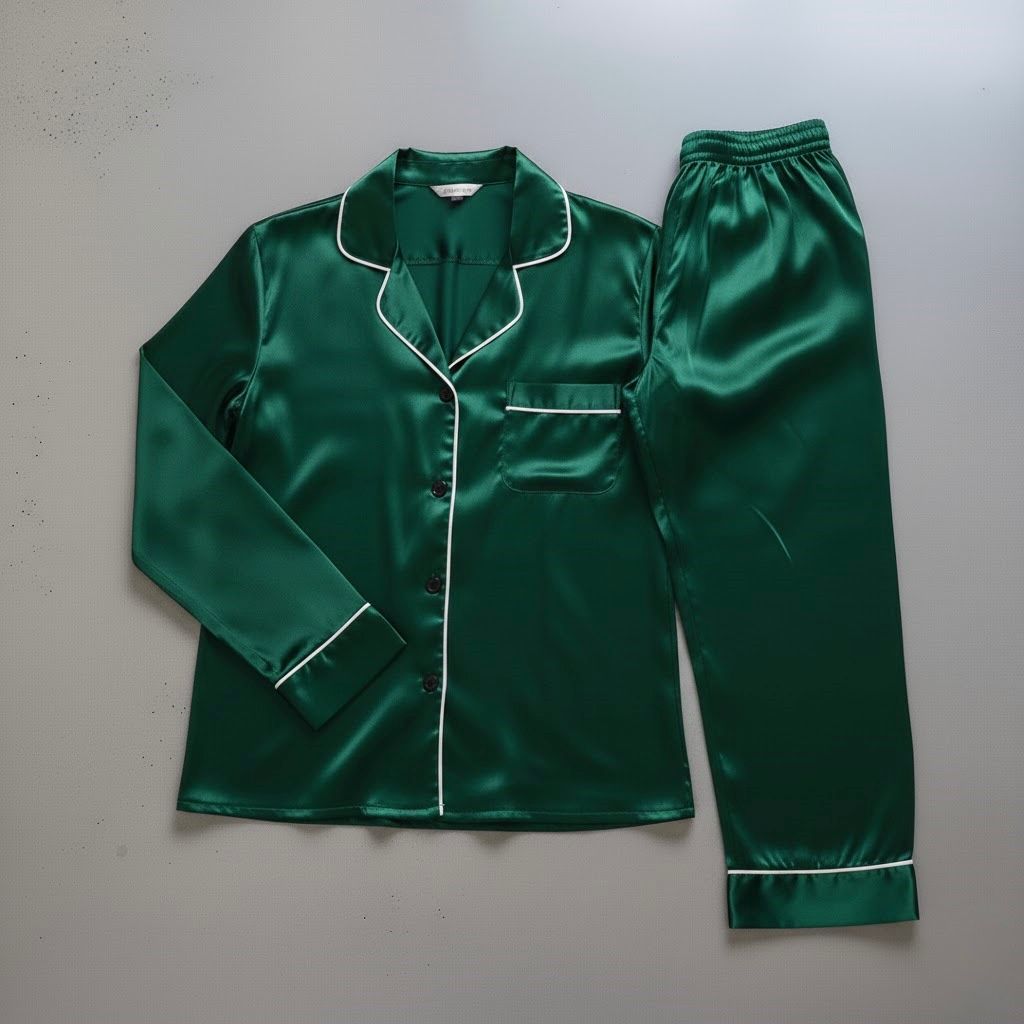 Button Down Silk - Green