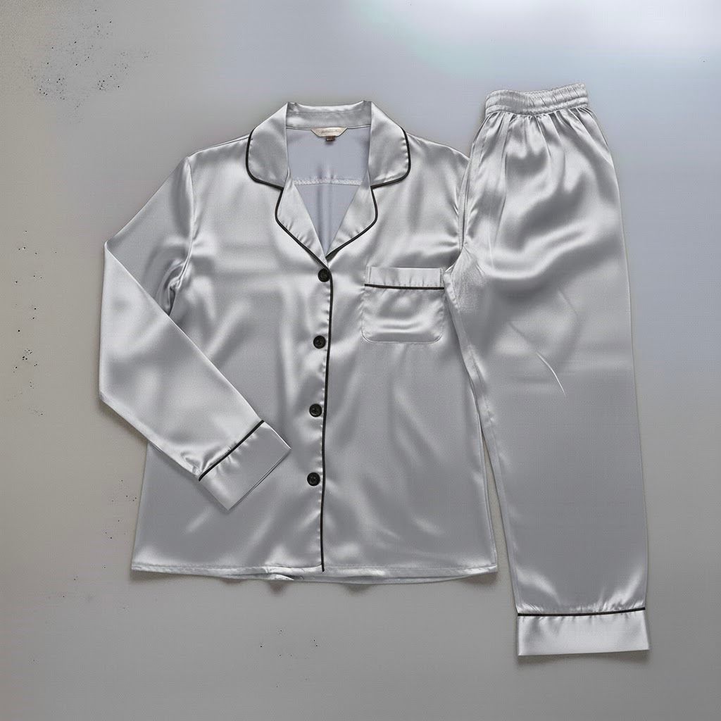 Button Down Silk - Silver