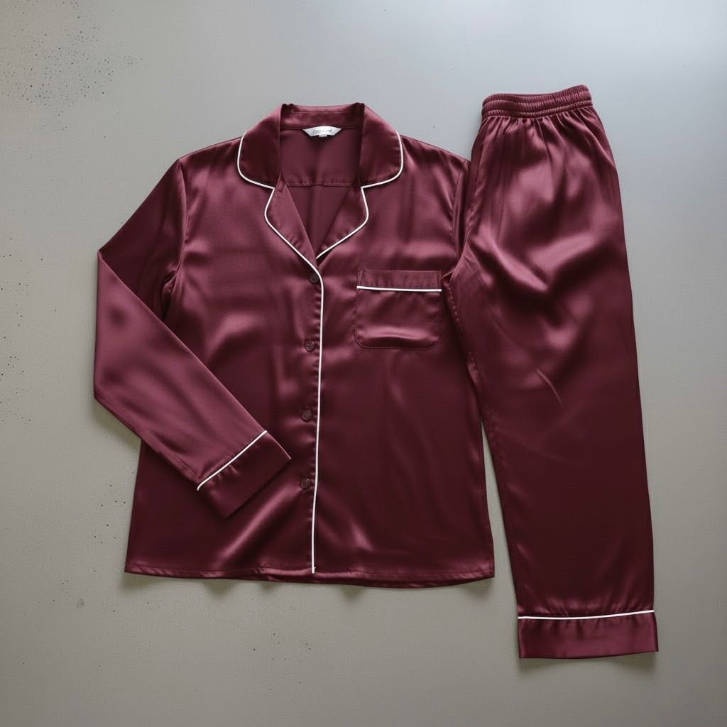 Button Down Silk - Maroon