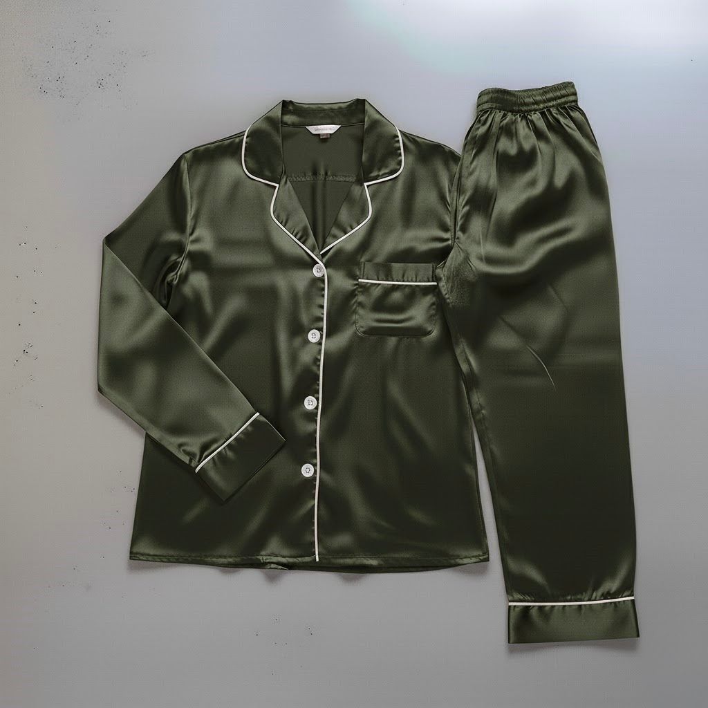 Button Down Silk - Olive