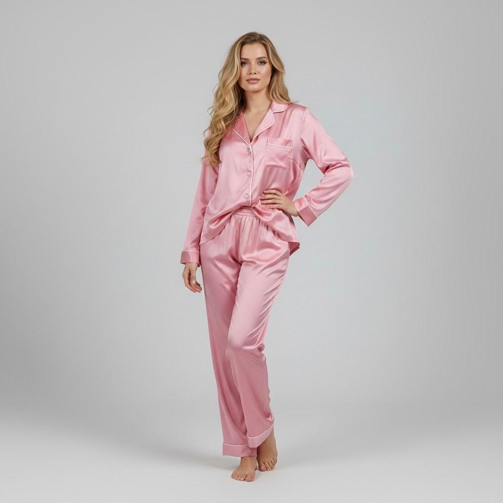 Button Down Silk - Pink