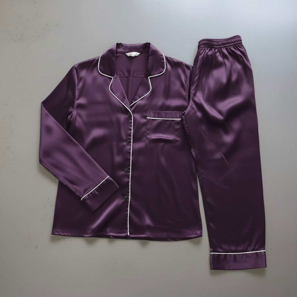 Button Down Silk - Purple
